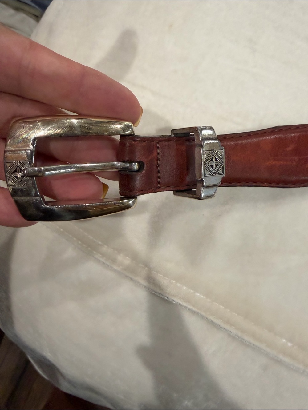 Brighton Classic Brown Leather Men’s Belt with Silver Buckle